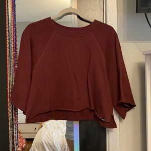 Maroon cropped sweater shirt